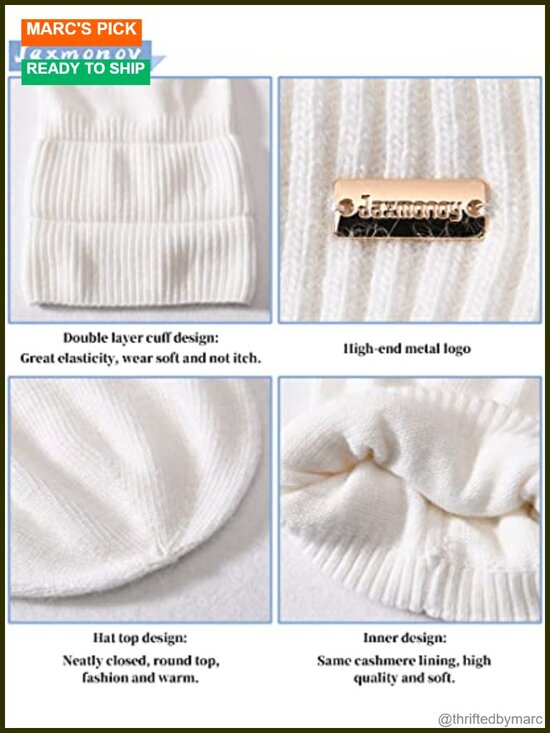 Slouchy Beanie Winter Knit Hat Cuffed Warm Lightweight Soft Beanie Cap main image 4